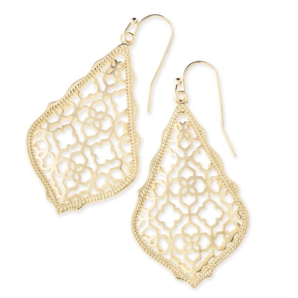 Kendra Scott Addie Gold Drop Earrings in Gold Filigree Mix - Picture 1 of 3